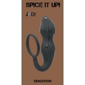 Серое эрекционное кольцо Sensation с анальным стимулятором - Lola Games - в Нижнекамске купить с доставкой