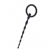 Чёрный уретральный плаг с кольцом - ToyFa - купить с доставкой в Нижнекамске