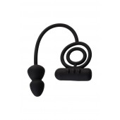 Чёрное эрекционное кольцо с вибропулькой и анальным хвостом - Erotist Adult Toys - в Нижнекамске купить с доставкой