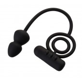 Чёрное эрекционное кольцо с вибропулькой и анальным хвостом - Erotist Adult Toys - в Нижнекамске купить с доставкой