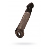 Чёрная насадка на пенис Tс подхватом - 19,5 см. - ToyFa - в Нижнекамске купить с доставкой