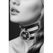 Чёрный тройной чокер с большим кольцом - Bijoux Pour Toi - купить с доставкой в Нижнекамске