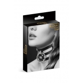 Чёрный тройной чокер с большим кольцом - Bijoux Pour Toi - купить с доставкой в Нижнекамске