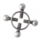 Серебристые зажимы для сосков на винтах - ToyFa - купить с доставкой в Нижнекамске