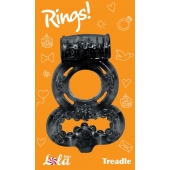 Чёрное эрекционное кольцо Rings Treadle с подхватом - Lola Games - в Нижнекамске купить с доставкой