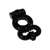 Чёрное эрекционное кольцо Rings Treadle с подхватом - Lola Games - в Нижнекамске купить с доставкой