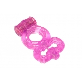 Розовое эрекционное кольцо Rings Treadle с подхватом - Lola Games - в Нижнекамске купить с доставкой