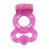 Розовое эрекционное кольцо Rings Treadle с подхватом - Lola Games - в Нижнекамске купить с доставкой