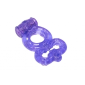 Фиолетовое эрекционное кольцо Rings Treadle с подхватом - Lola Games - в Нижнекамске купить с доставкой