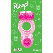 Розовое эрекционное кольцо с вибрацией Rings Ringer - Lola Games - в Нижнекамске купить с доставкой