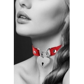 Красный чокер с замком в форме сердца - Bijoux Pour Toi - купить с доставкой в Нижнекамске