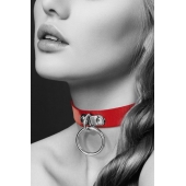 Красный узенький чокер с кольцом - Bijoux Pour Toi - купить с доставкой в Нижнекамске