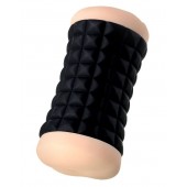 Двухсторонний мастурбатор JOS JANICE в черном цилиндре - JOS - в Нижнекамске купить с доставкой