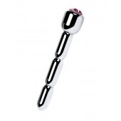 Серебристый уретральный плаг со стразом - 7 см. - ToyFa - купить с доставкой в Нижнекамске