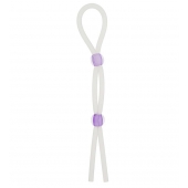 Прозрачное эрекционное кольцо-лассо SILICONE LASSO COCK RING DUAL BEADS - NMC - в Нижнекамске купить с доставкой