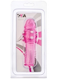 Стимулирующая розовая насадка с шишечками и шипами - 13,5 см. - Toyfa Basic - в Нижнекамске купить с доставкой