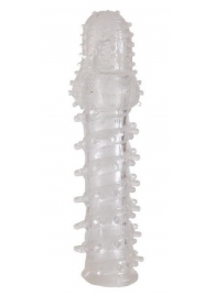 Прозрачная, закрытая насадка с шипами и точками - 13,5 см. - Toyfa Basic - в Нижнекамске купить с доставкой