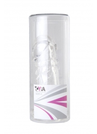 Прозрачная гелевая насадка с клиторальным отростком - 13 см. - Toyfa Basic - в Нижнекамске купить с доставкой