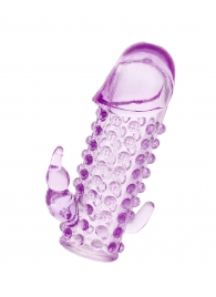 Закрытая фиолетовая насадка с 2 отростками - 13 см. - Toyfa Basic - в Нижнекамске купить с доставкой