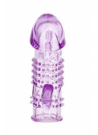 Фиолетовая насадка с коготком и шипами - 13 см. - Toyfa Basic - в Нижнекамске купить с доставкой