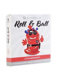 Стимулирующий презерватив-насадка Roll   Ball Strawberry - Sitabella - купить с доставкой в Нижнекамске