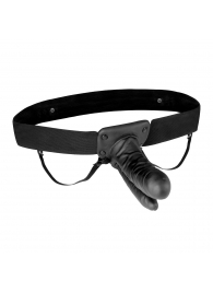 Полый страпон с двумя отростками и вибрацией Unisex Vibrating Hollow Strap-On Double Penetrating Dildo - 17,8 см. - Lux Fetish - купить с доставкой в Нижнекамске