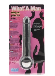 Чёрная насадка на пенис для анальной стимуляции WHATA MAN - 16 см. - Seven Creations - в Нижнекамске купить с доставкой