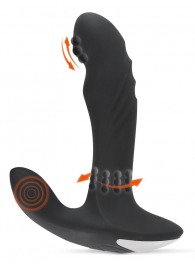 Черный вибромассажер простаты с функцией римминга Plug with Perineum Stimulator - 16,6 см. - Orion - в Нижнекамске купить с доставкой