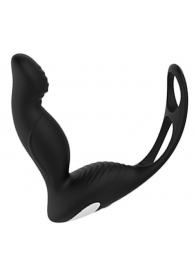 Черный вибромассажер простаты P-PLEASER W ERECTION ENHANCE - Dream Toys - в Нижнекамске купить с доставкой