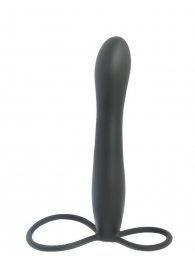 Черная насадка на пенис для двойной стимуляции Mojo BlackJack - 15 см. - Seven Creations - в Нижнекамске купить с доставкой