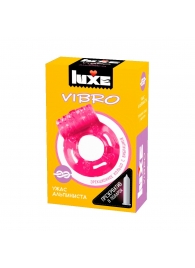 Розовое эрекционное виброкольцо Luxe VIBRO  Ужас Альпиниста  + презерватив - Luxe - в Нижнекамске купить с доставкой