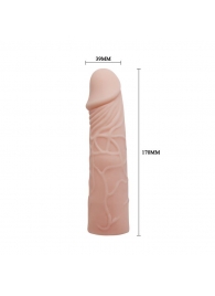 Закрытая телесная насадка-фаллос - 17 см. - Sex Expert - в Нижнекамске купить с доставкой