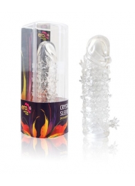 Закрытая прозрачная рельефная насадка Crystal sleeve - 13 см. - Erowoman-Eroman - в Нижнекамске купить с доставкой