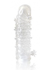 Закрытая прозрачная рельефная насадка Crystal sleeve - 13 см. - Erowoman-Eroman - в Нижнекамске купить с доставкой