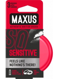 Ультратонкие презервативы в железном кейсе MAXUS Sensitive - 3 шт. - Maxus - купить с доставкой в Нижнекамске