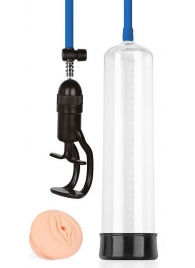 Прозрачная вакуумная помпа Sex Expert с насадкой-вагиной - Sex Expert - в Нижнекамске купить с доставкой