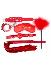 Набор красных БДСМ-аксессуаров из 5 предметов - Notabu - купить с доставкой в Нижнекамске