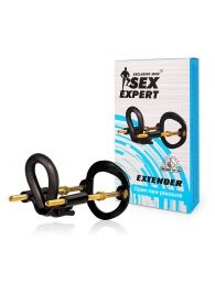 Черный экстендер-растяжитель пениса - Sex Expert - в Нижнекамске купить с доставкой