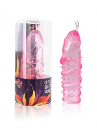 Закрытая рельефная насадка Crystal sleeve snakes в виде змеи с усиками - 14 см. - Erowoman-Eroman - в Нижнекамске купить с доставкой