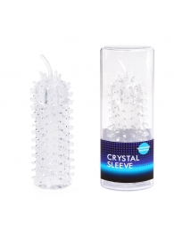 Закрытая рельефная насадка Crystal sleeve с усиками - 12 см. - Erowoman-Eroman - в Нижнекамске купить с доставкой