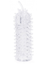 Закрытая рельефная насадка Crystal sleeve с усиками - 12 см. - Erowoman-Eroman - в Нижнекамске купить с доставкой