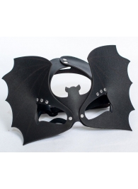 Черная кожаная маска на глаза  Летучая мышь - Sitabella - купить с доставкой в Нижнекамске
