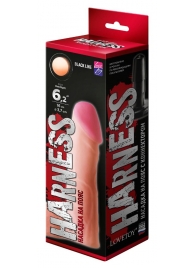 Телесная реалистичная насадка на Harness с коннектором BLACK LINE - 17 см. - LOVETOY (А-Полимер) - купить с доставкой в Нижнекамске
