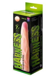 Телесная насадка с венками на Harness с коннектором GREEN LINE - 18 см. - LOVETOY (А-Полимер) - купить с доставкой в Нижнекамске