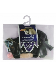 Черный пояс-трусики с двумя насадками Soft-Dolli - 16,5 и 10,5 см. - LOVETOY (А-Полимер) - купить с доставкой в Нижнекамске