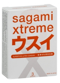 Ультратонкие презервативы Sagami Xtreme SUPERTHIN - 3 шт. - Sagami - купить с доставкой в Нижнекамске