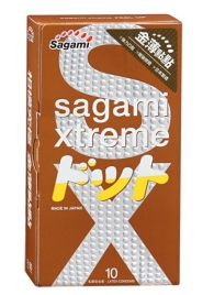 Презервативы Sagami Xtreme FEEL UP с точечной текстурой и линиями прилегания - 10 шт. - Sagami - купить с доставкой в Нижнекамске