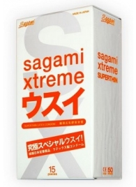 Ультратонкие презервативы Sagami Xtreme SUPERTHIN - 15 шт. - Sagami - купить с доставкой в Нижнекамске