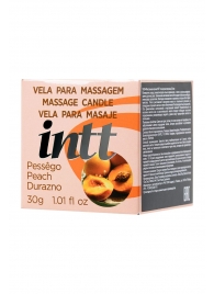 Массажная свеча для поцелуев Peach с ароматом персика - 30 гр. - INTT - купить с доставкой в Нижнекамске