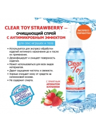 Очищающий спрей для игрушек CLEAR TOY Strawberry - 100 мл. - Биоритм - купить с доставкой в Нижнекамске